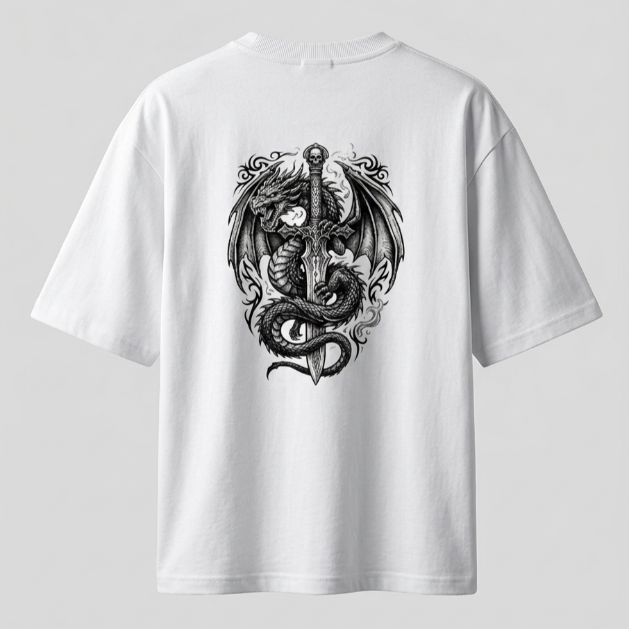 Power Within Dragon Sword Oversized T-Shirt