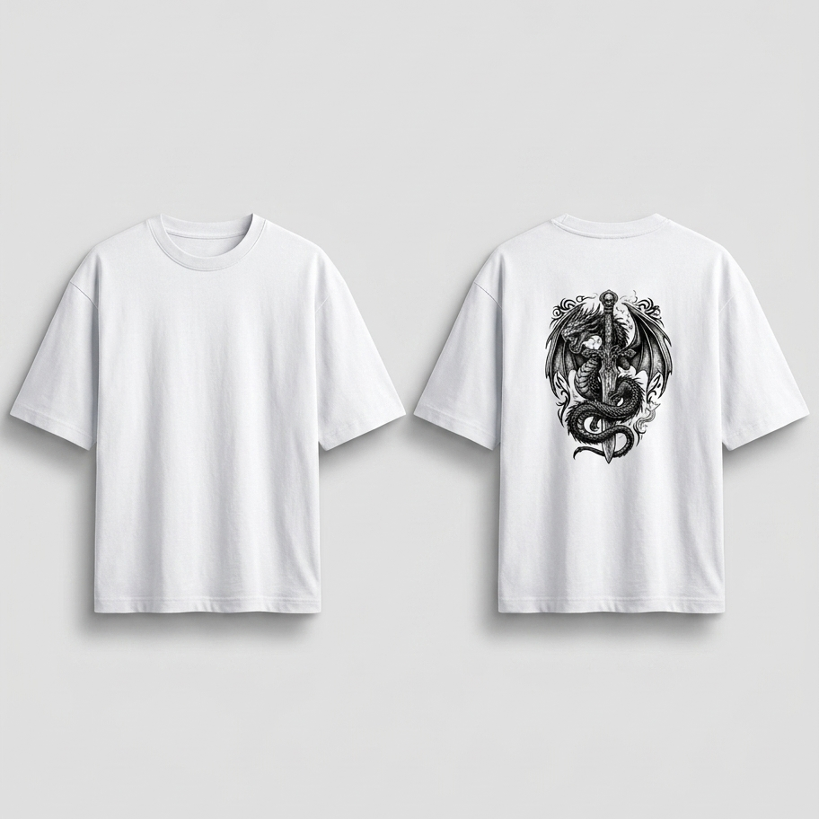 Power Within Dragon Sword Oversized T-Shirt