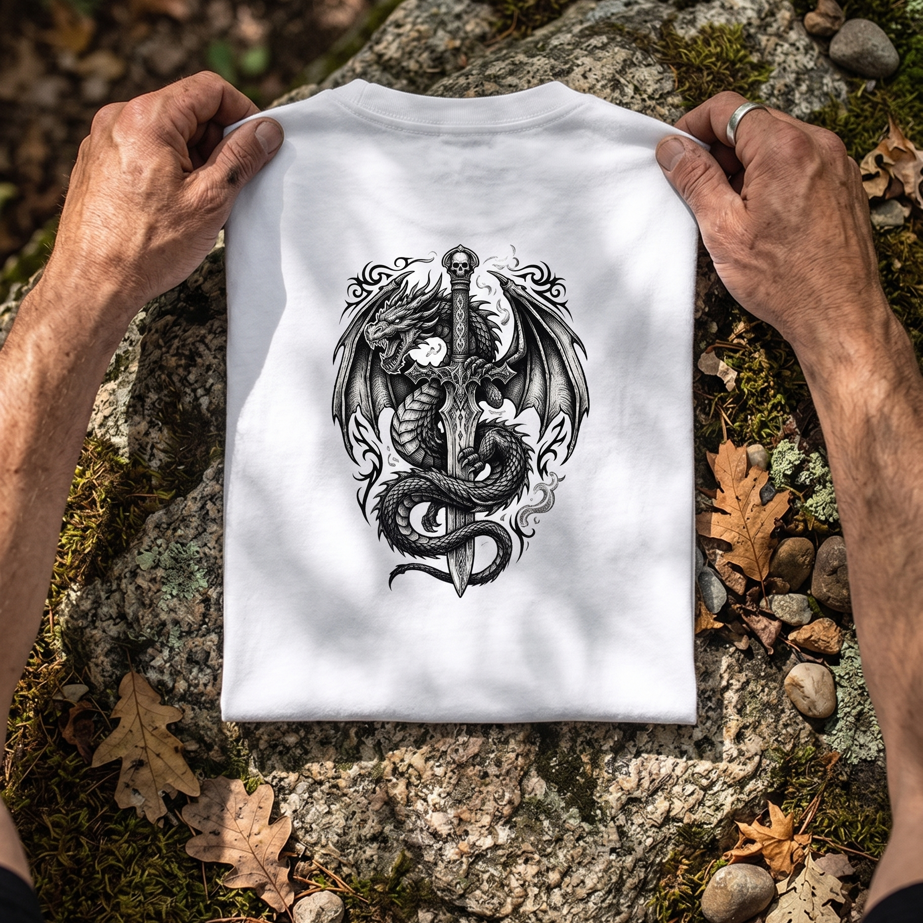 Power Within Dragon Sword Oversized T-Shirt